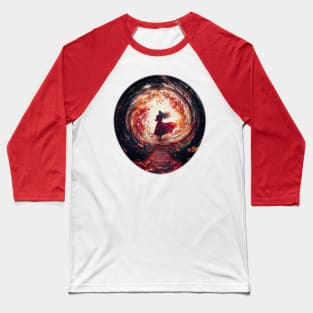 A Witch in a Portal of Leaves Baseball T-Shirt